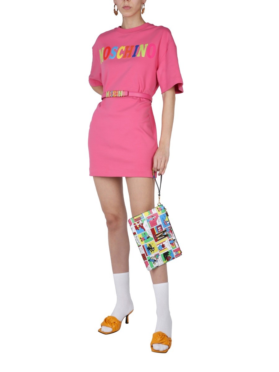 Moschino FLOCKED LOGO DRESS