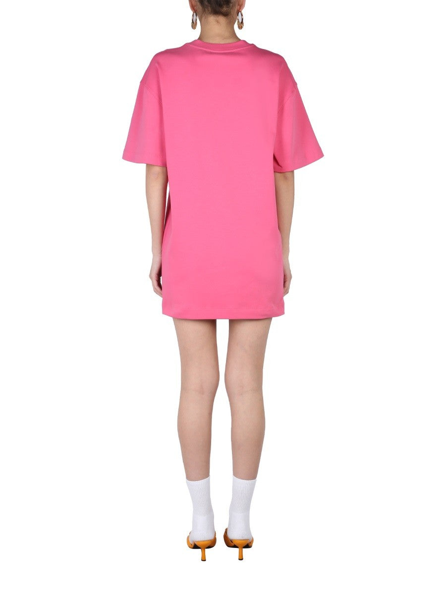 Moschino FLOCKED LOGO DRESS