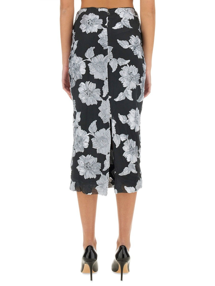 ROTATE BIRGER CHRISTENSEN FLORAL PENCIL SKIRT