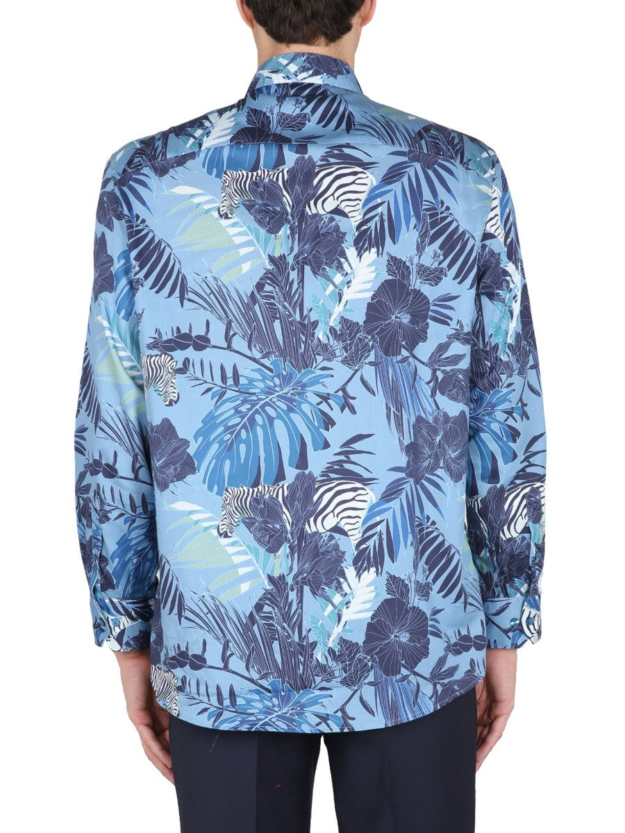 Etro FOLIAGE AND ZEBRA PRINT SHIRT