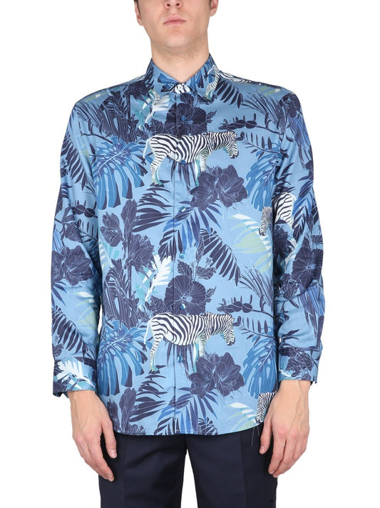 Etro FOLIAGE AND ZEBRA PRINT SHIRT