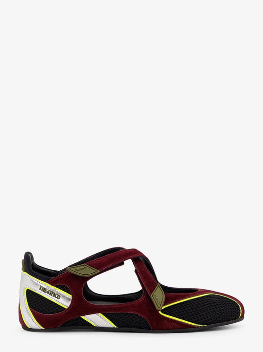 The Attico Floor 01 mesh and suede Ballerinas Flat
