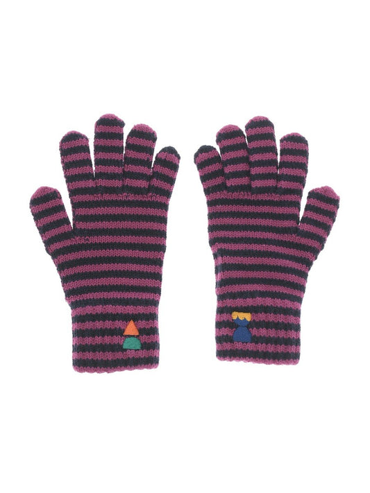 BOBO CHOSES funny friens striped knitted gloves