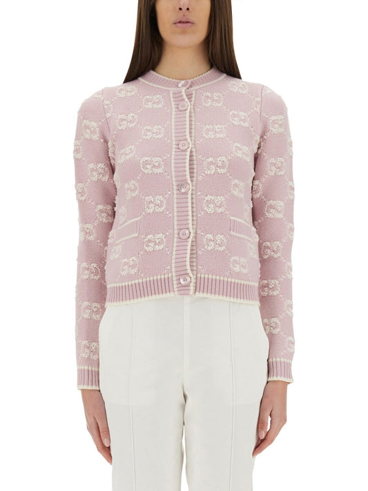 Gucci GG JACQUARD BOUCLÉ WOOL CARDIGAN