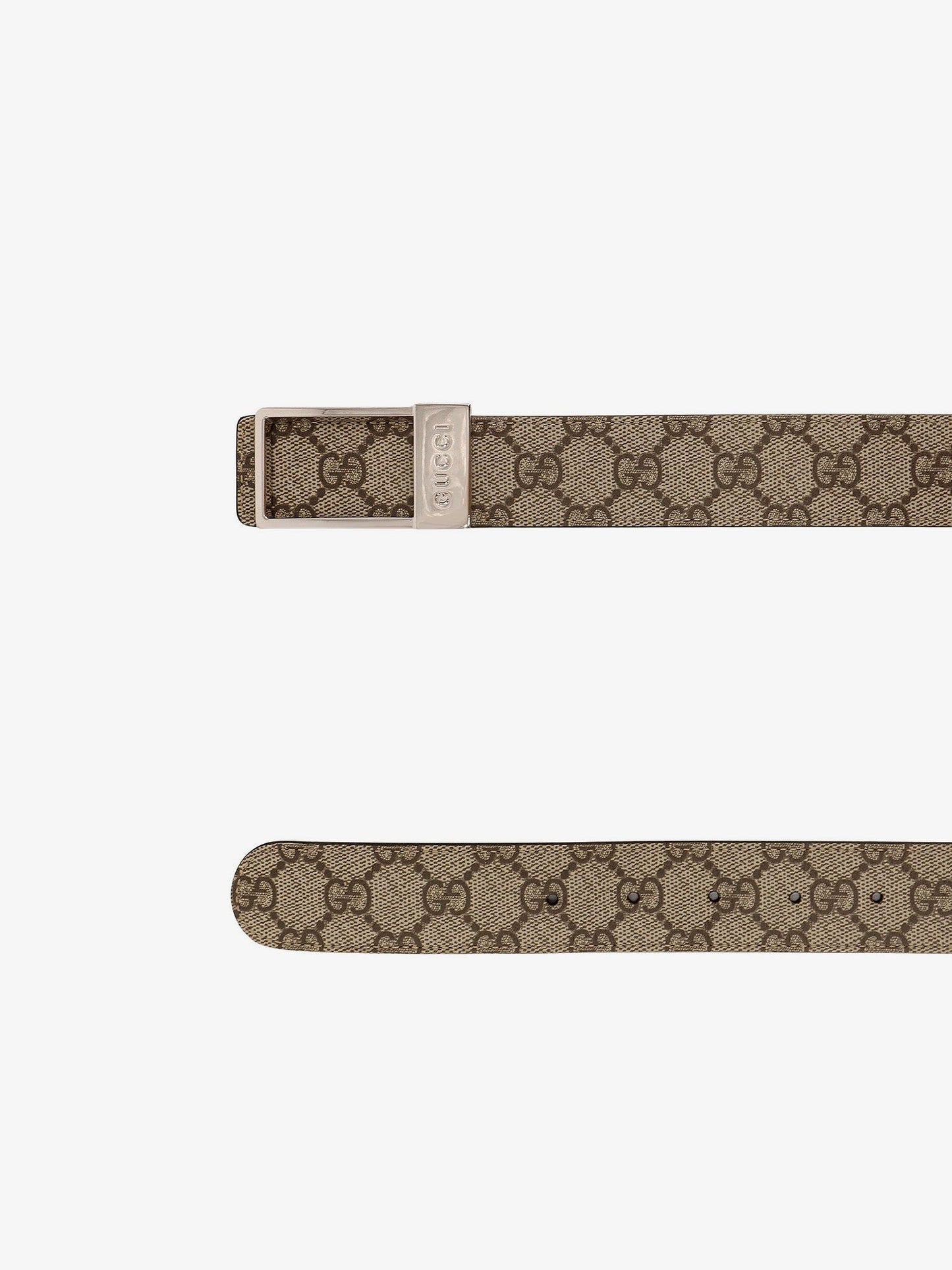 Gucci New Frame GG Supreme Fabric and leather belt