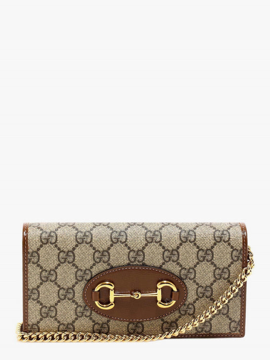 Gucci GG Supreme fabric and leather shoulder bag
