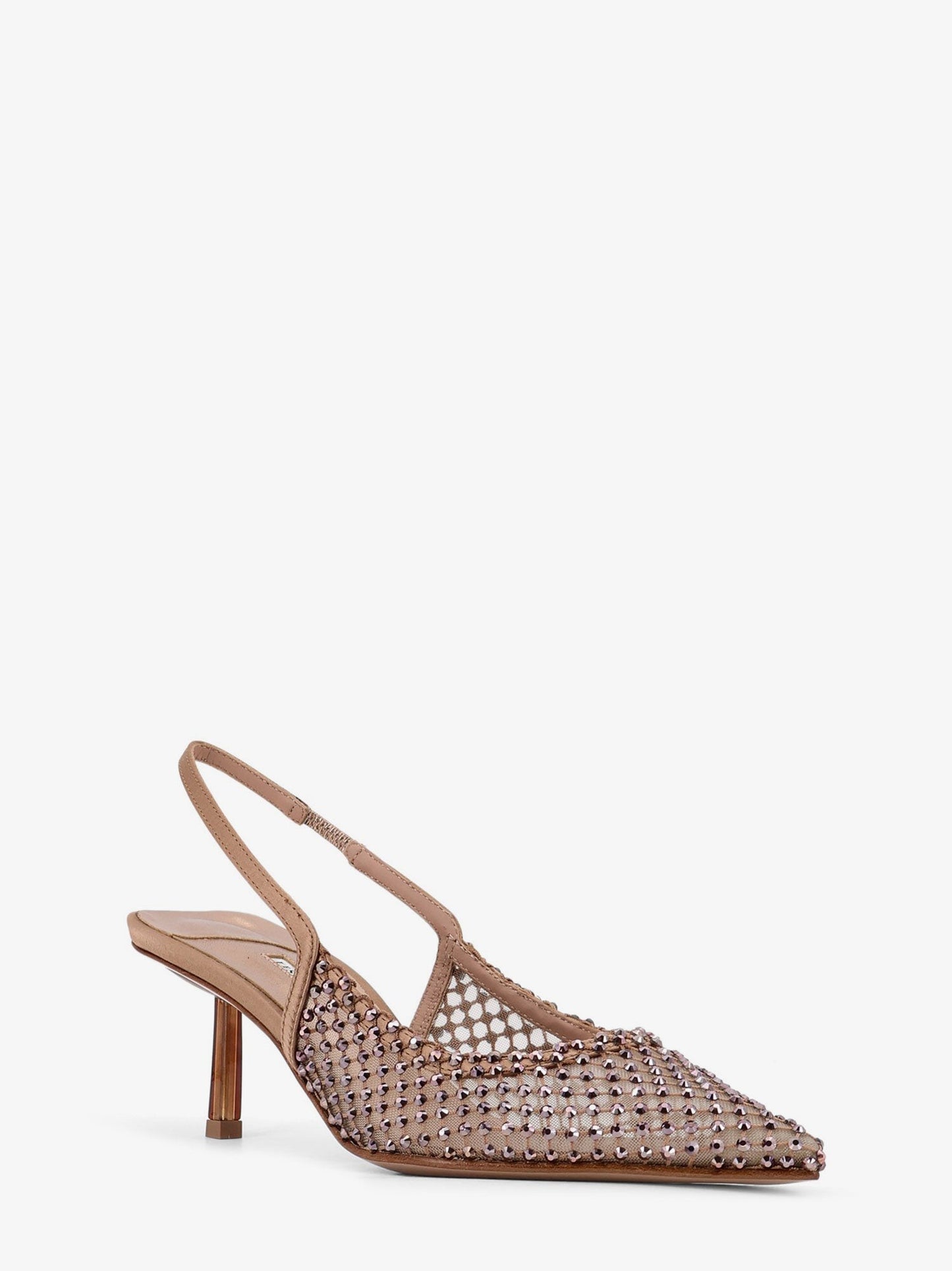 LE SILLA Gilda certified nylon and rhinestones slingback pumps