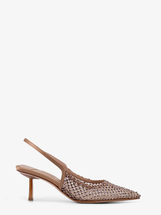 LE SILLA Gilda certified nylon and rhinestones slingback pumps