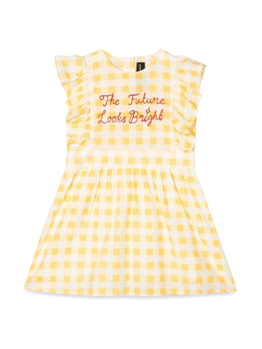 MINI RODINI GINGHAM CHECK WOVEN DRESS