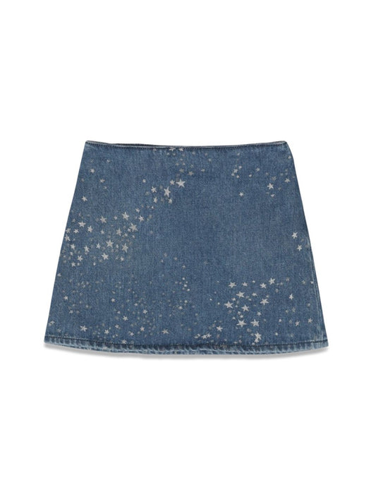 Versace glitter denim skirt