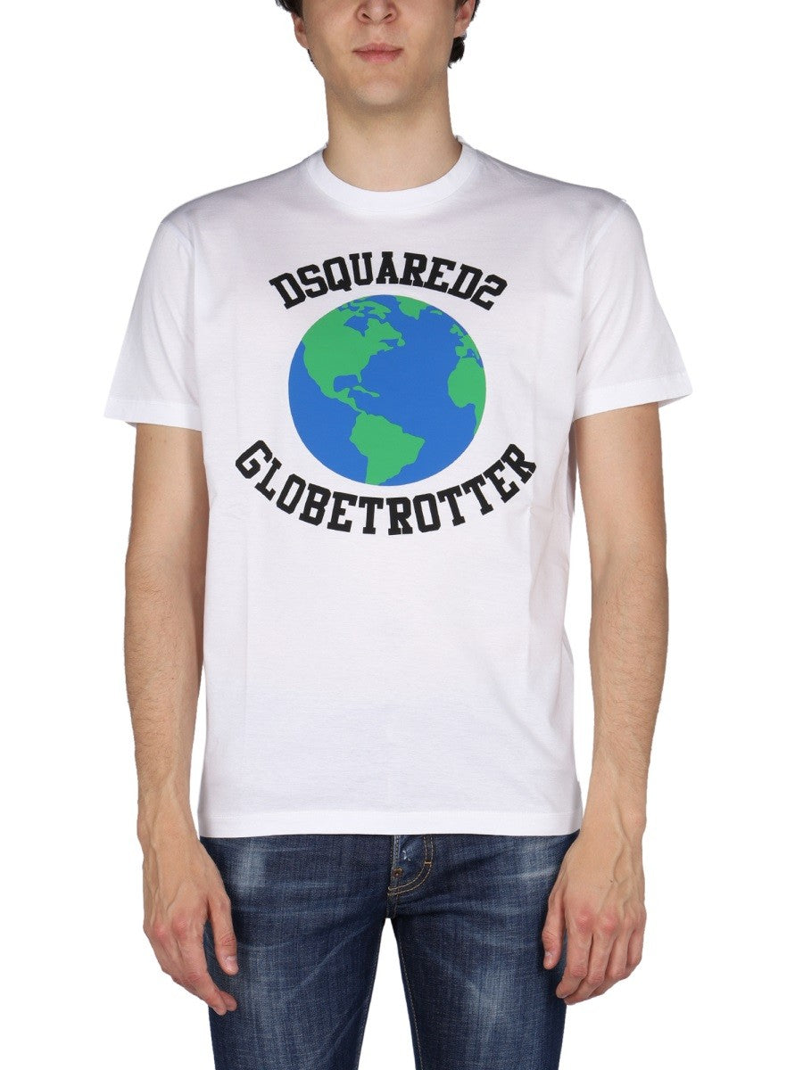 Dsquared "GLOBETROTTER" T-SHIRT WITH PRINT