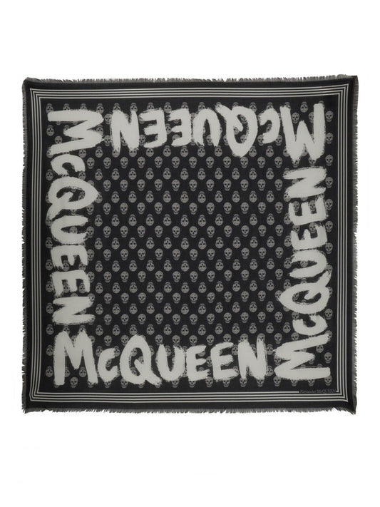 Alexander Mcqueen GRAFFITI BIKER SCARF