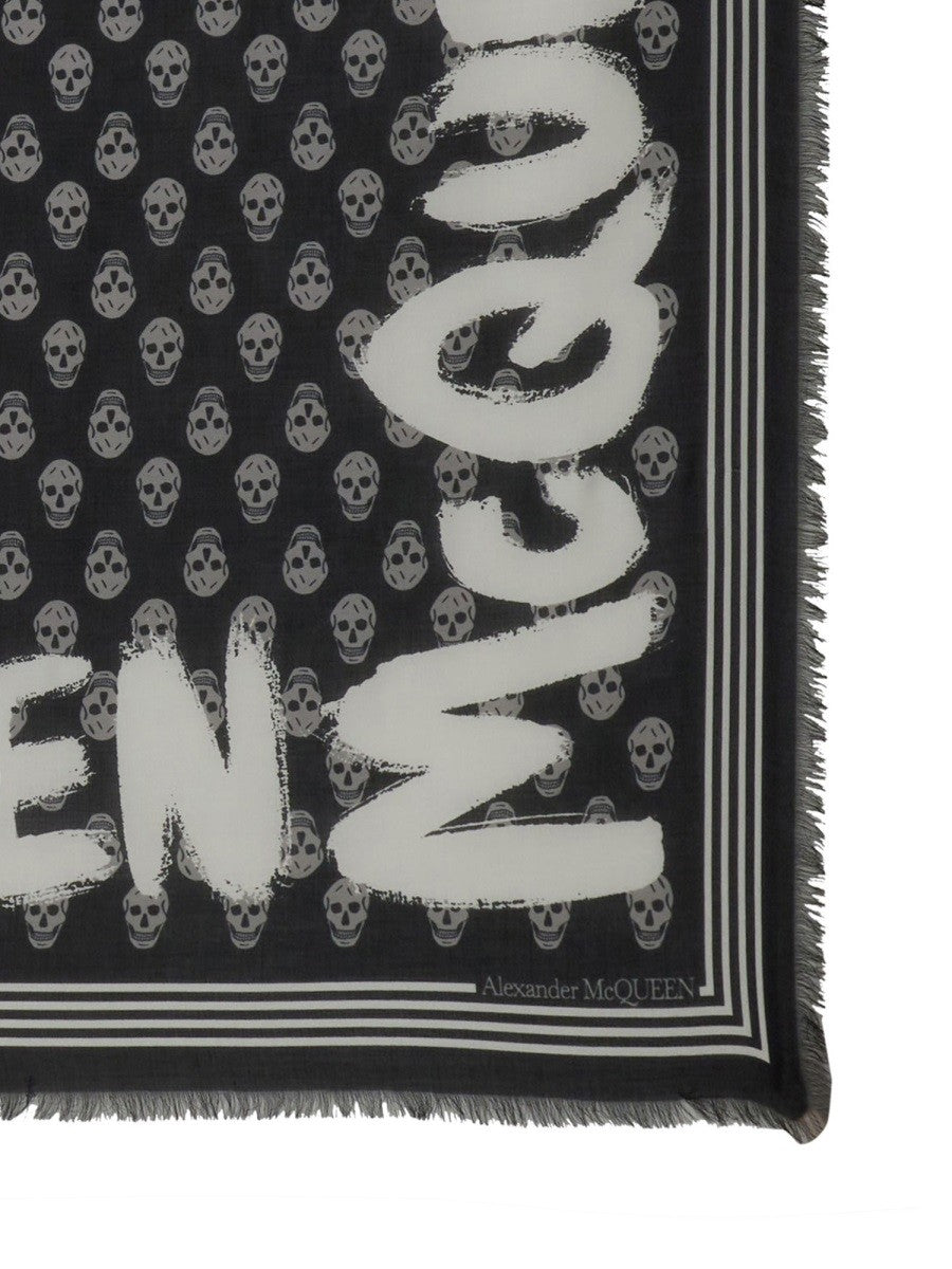 Alexander Mcqueen GRAFFITI BIKER SCARF