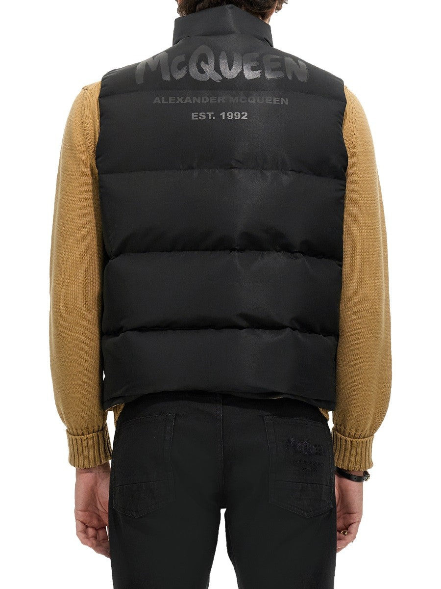 Alexander Mcqueen GRAFFITI LOGO PRINT DOWN VEST