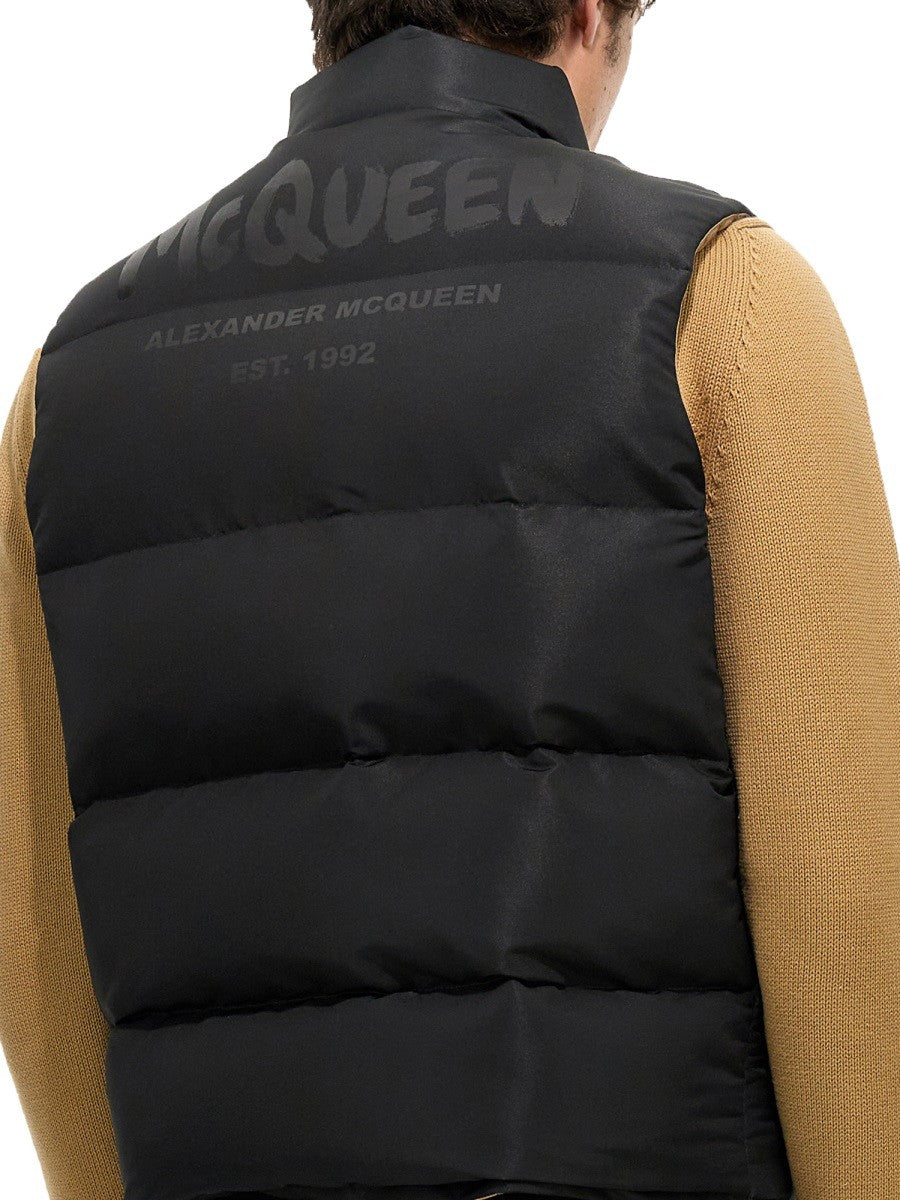 Alexander Mcqueen GRAFFITI LOGO PRINT DOWN VEST