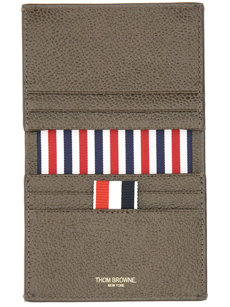 THOM BROWNE GRAINED LEATHER CARD CASE