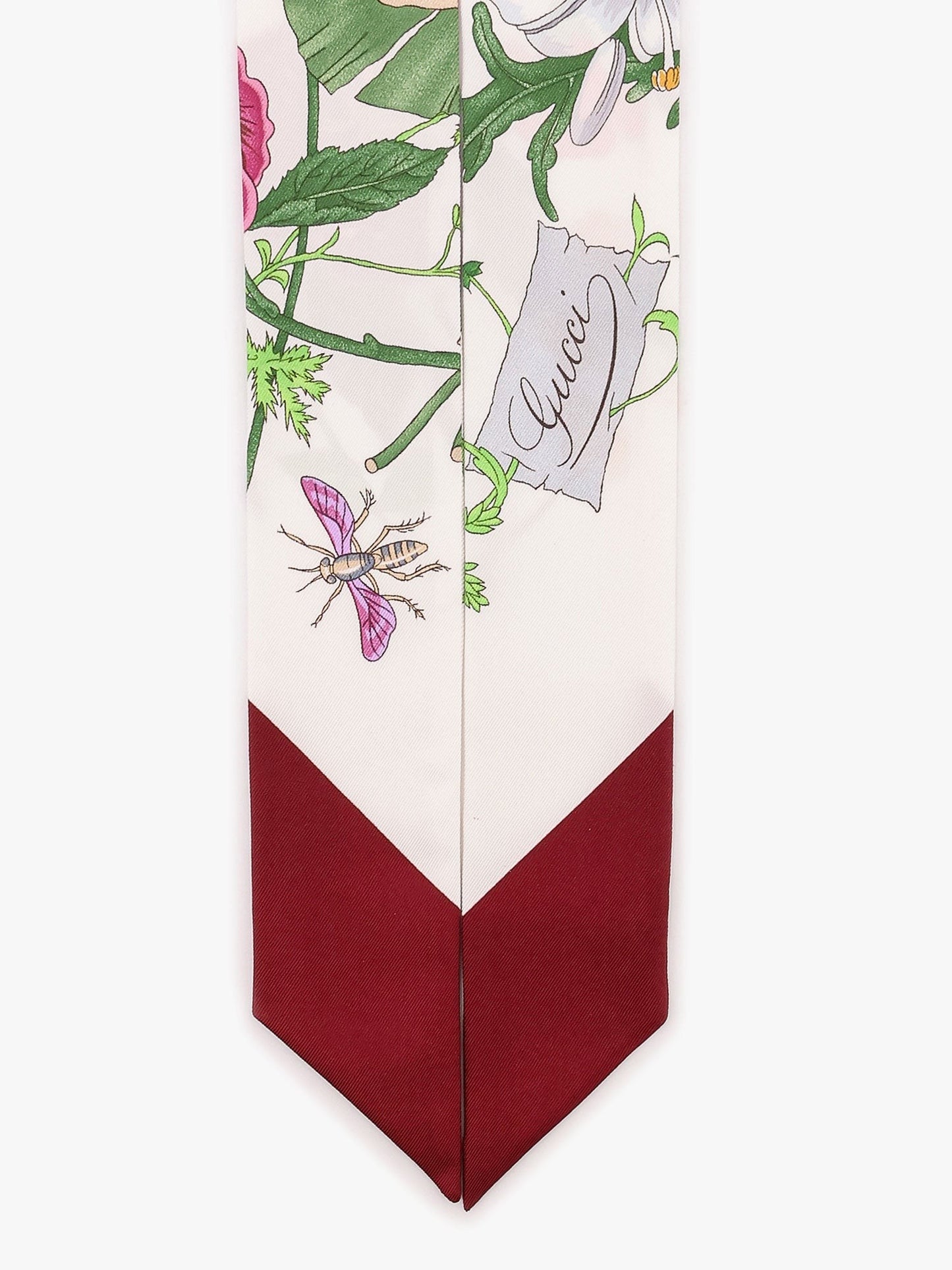 Gucci Gucci flora printed silk twill neck bow