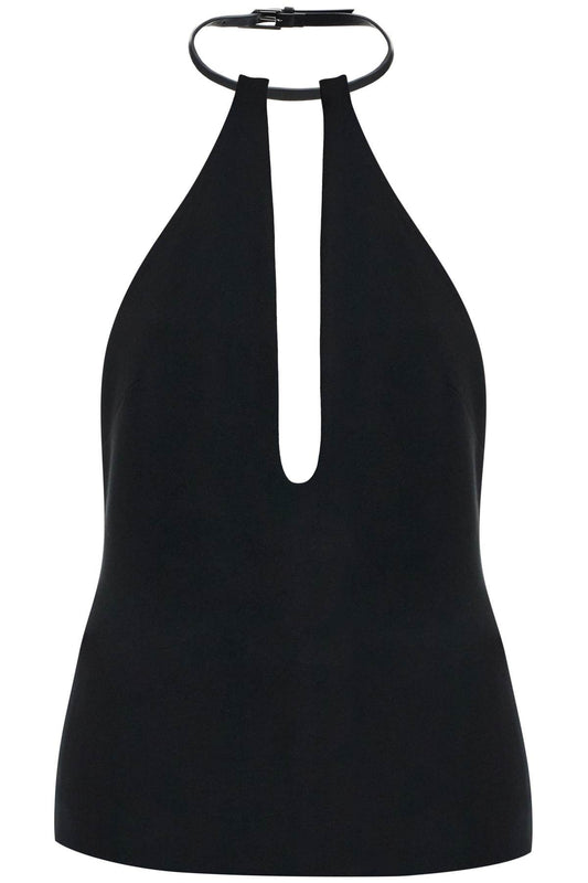 The Attico halter neck top with open