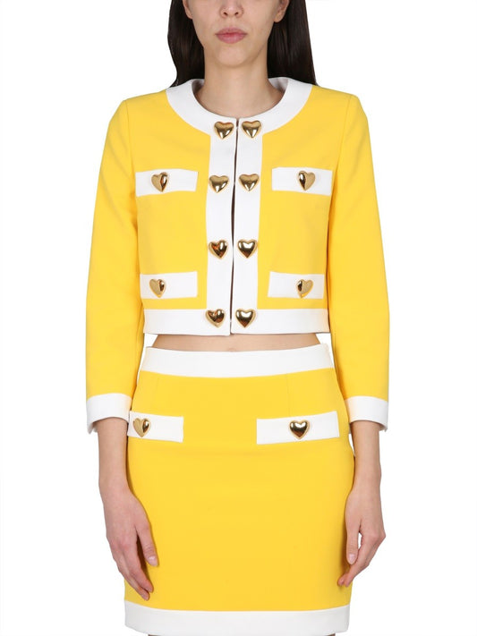 Moschino HEART BUTTONS CREPE JACKET