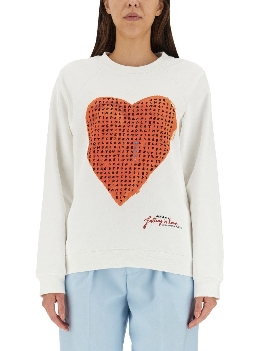 Marni HEART CRUCIPUZZLE SWEATSHIRT