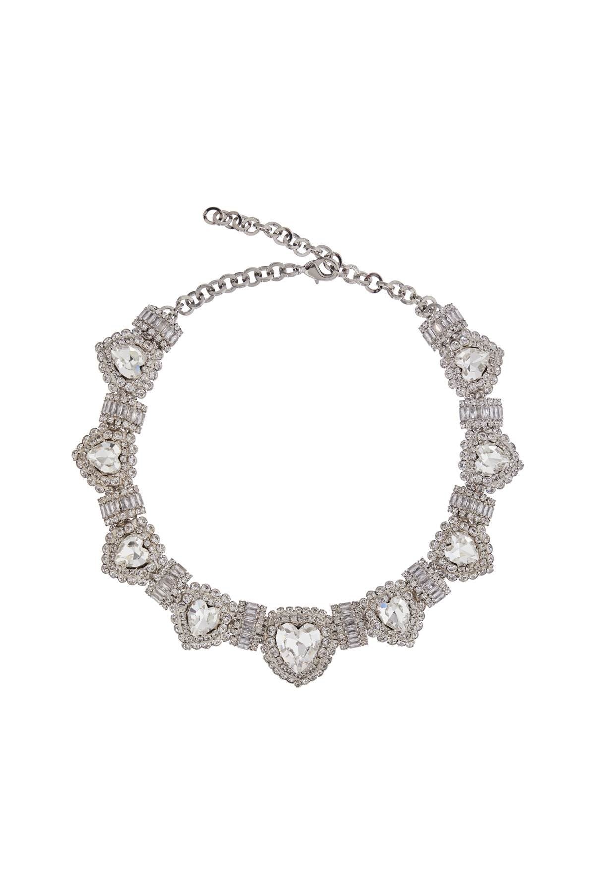 ALESSANDRA RICH heart necklace in hypoallergenic silver crystal