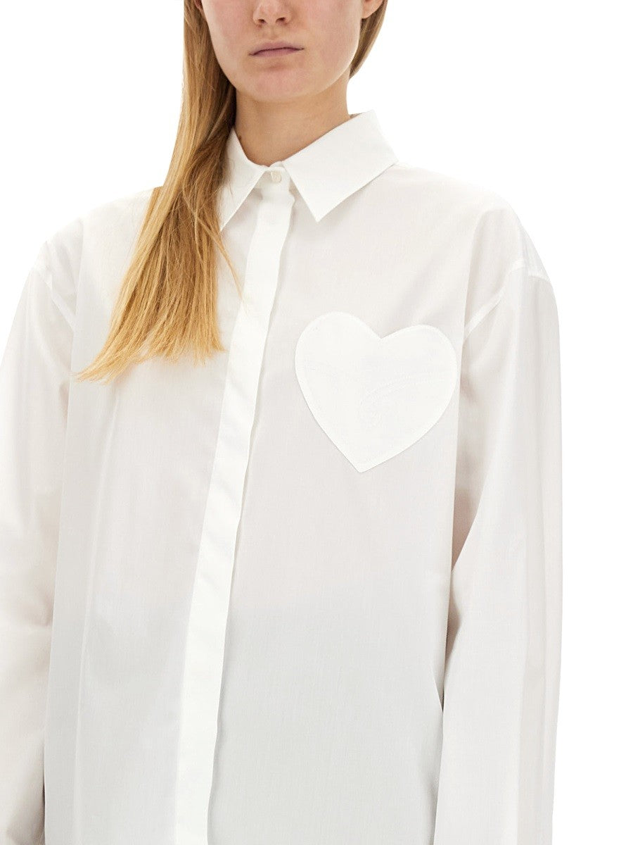 MOSCHINO JEANS HEART PATCH SHIRT