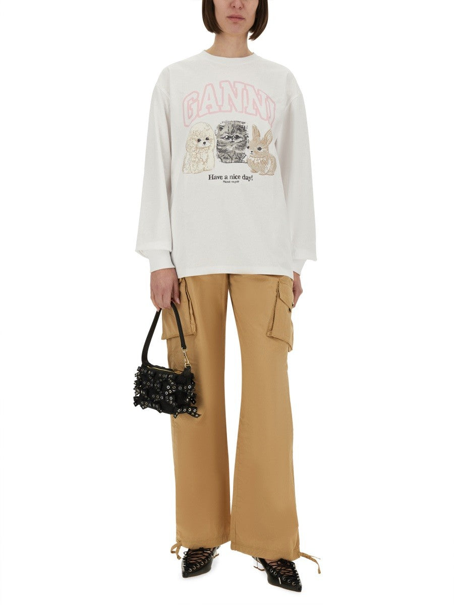 GANNI HEAVYWEIGHT JERSEY RE-CUT SWEATSHIRT
