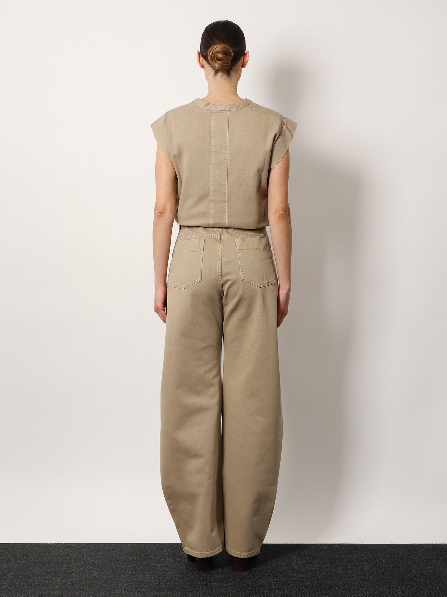LEMAIRE High waisted curved denim trouser