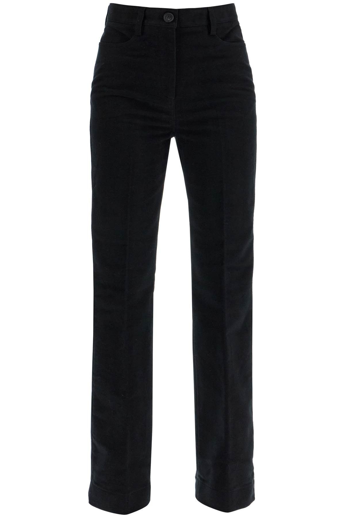 TOTEME high-waisted flared pants in black organic cotton