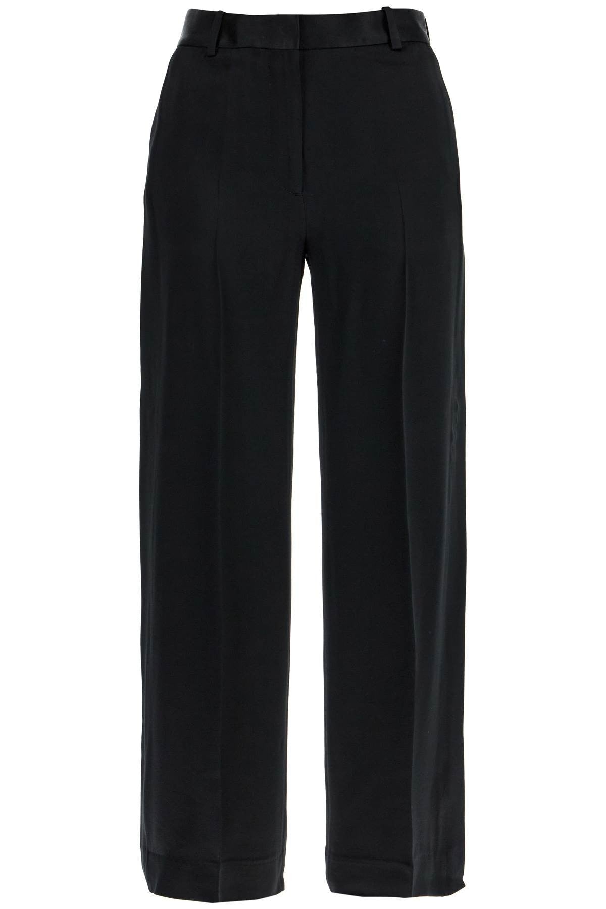 TOTEME high-waisted loose black pants with side openings