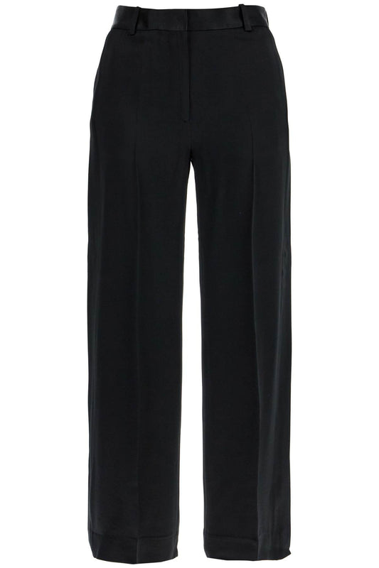 TOTEME high-waisted loose black pants with side openings