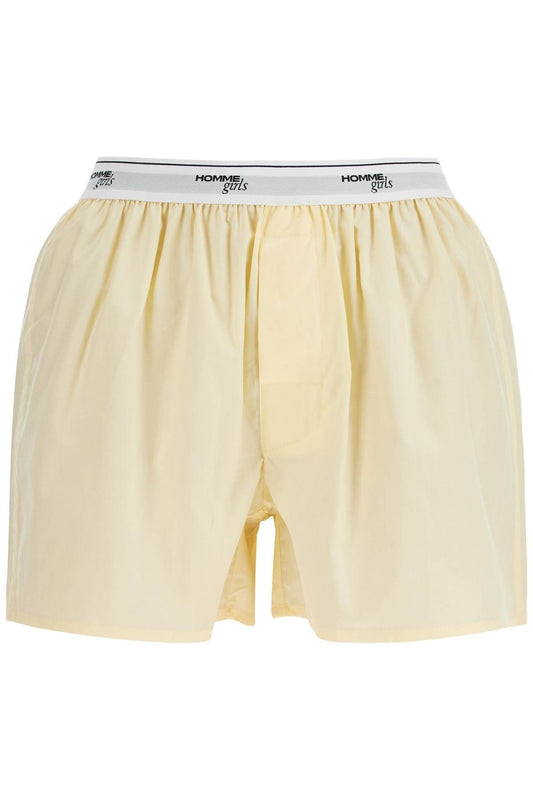 HOMME GIRLS high-waisted pale yellow cotton boxer