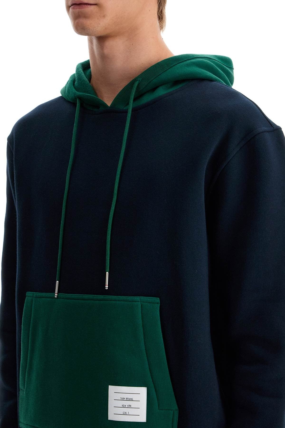 THOM BROWNE hooded sweatshirt with color