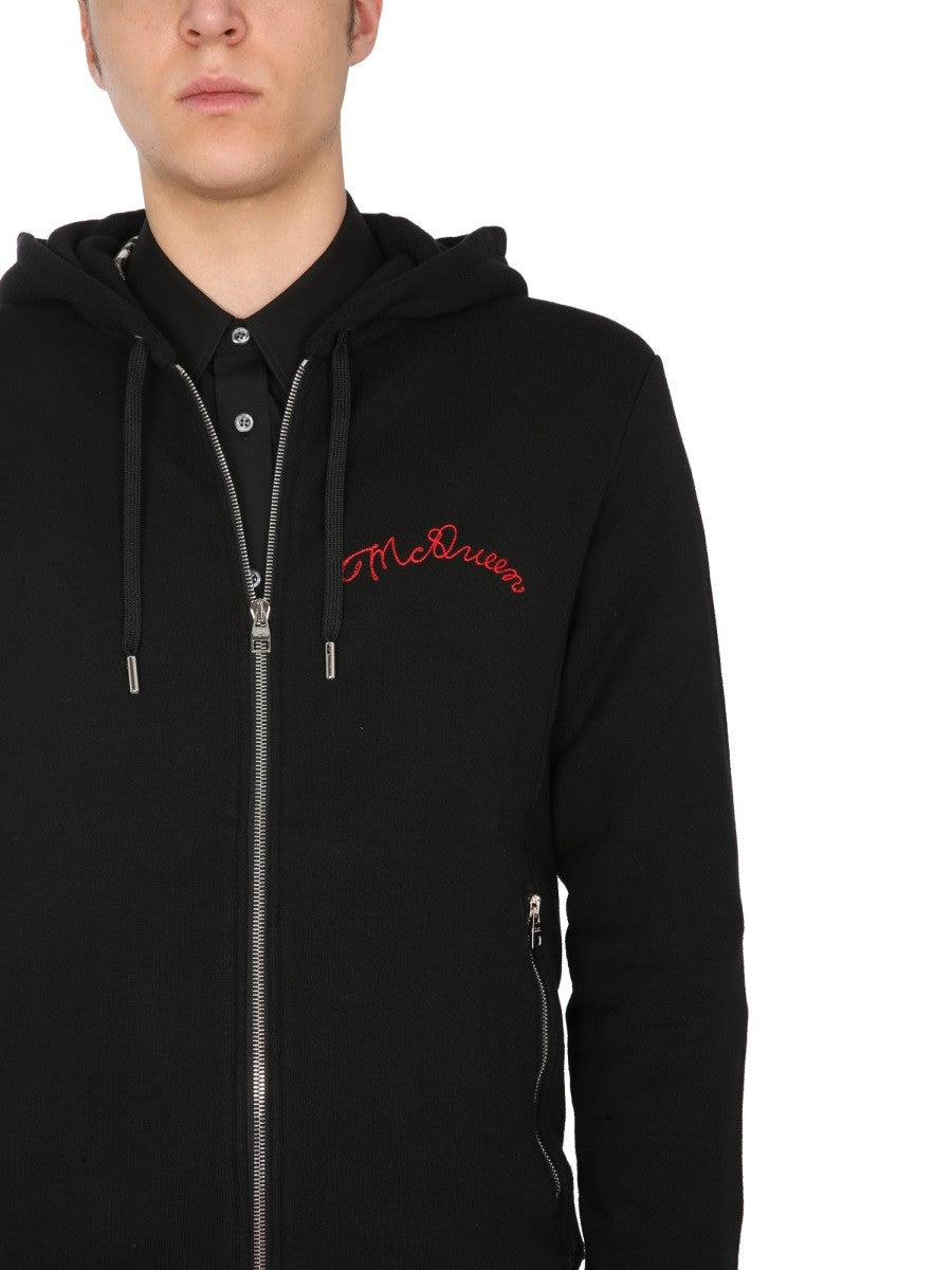 Alexander Mcqueen HOODED SWEATSHIRT WITH ZIP