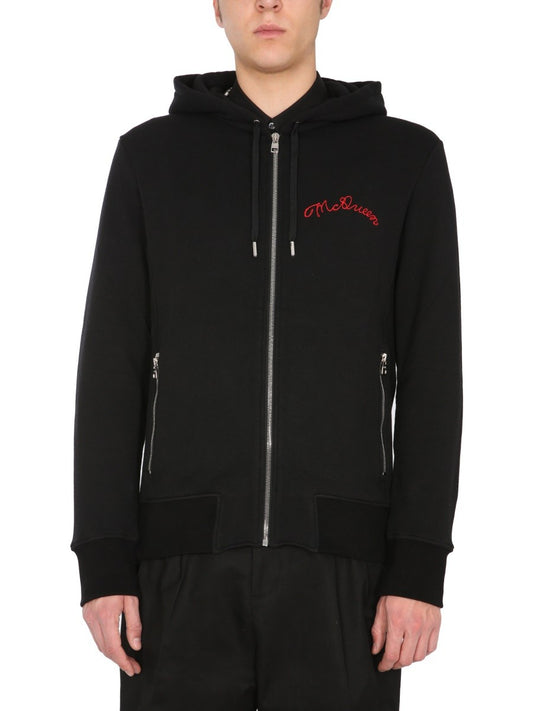 Alexander Mcqueen HOODED SWEATSHIRT WITH ZIP