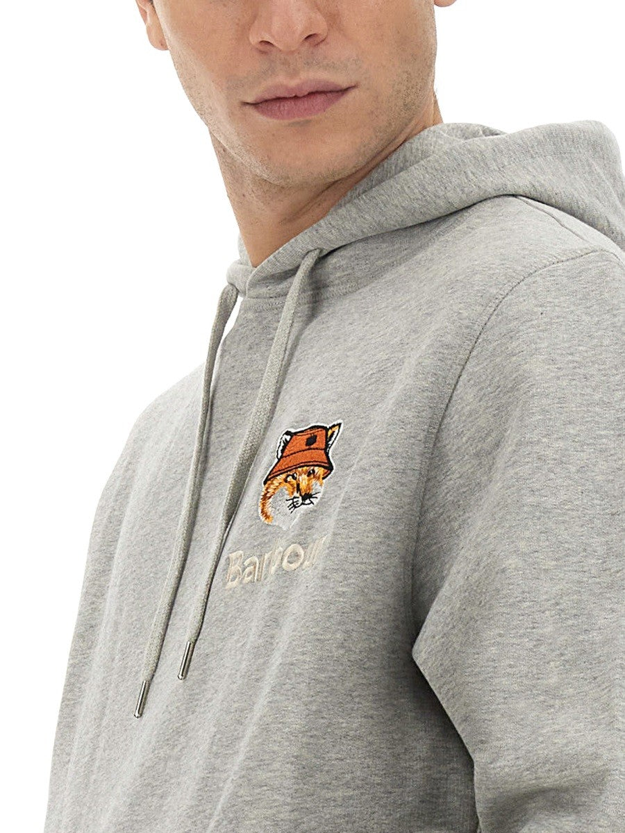 MAISON KITSUNÉ X BARBOUR HOODIE AND FOX HEAD