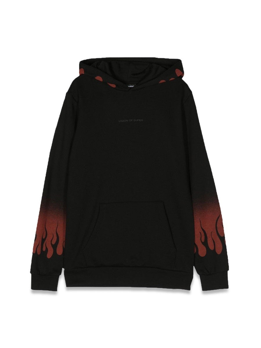 VISION OF SUPER HOODIE NEGATIVE RED FLAMES