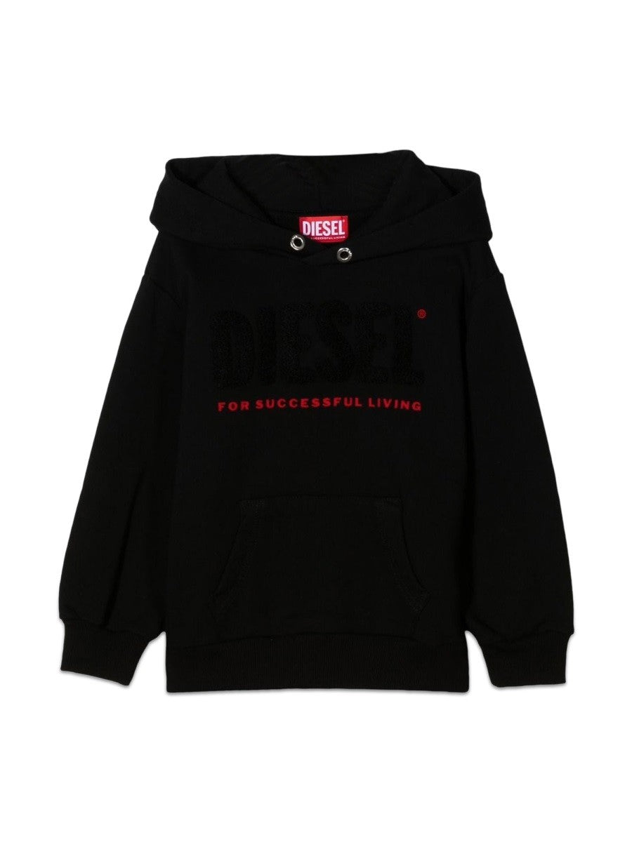 DIESEL KIDS HOODIE WITH FRONT WRITING