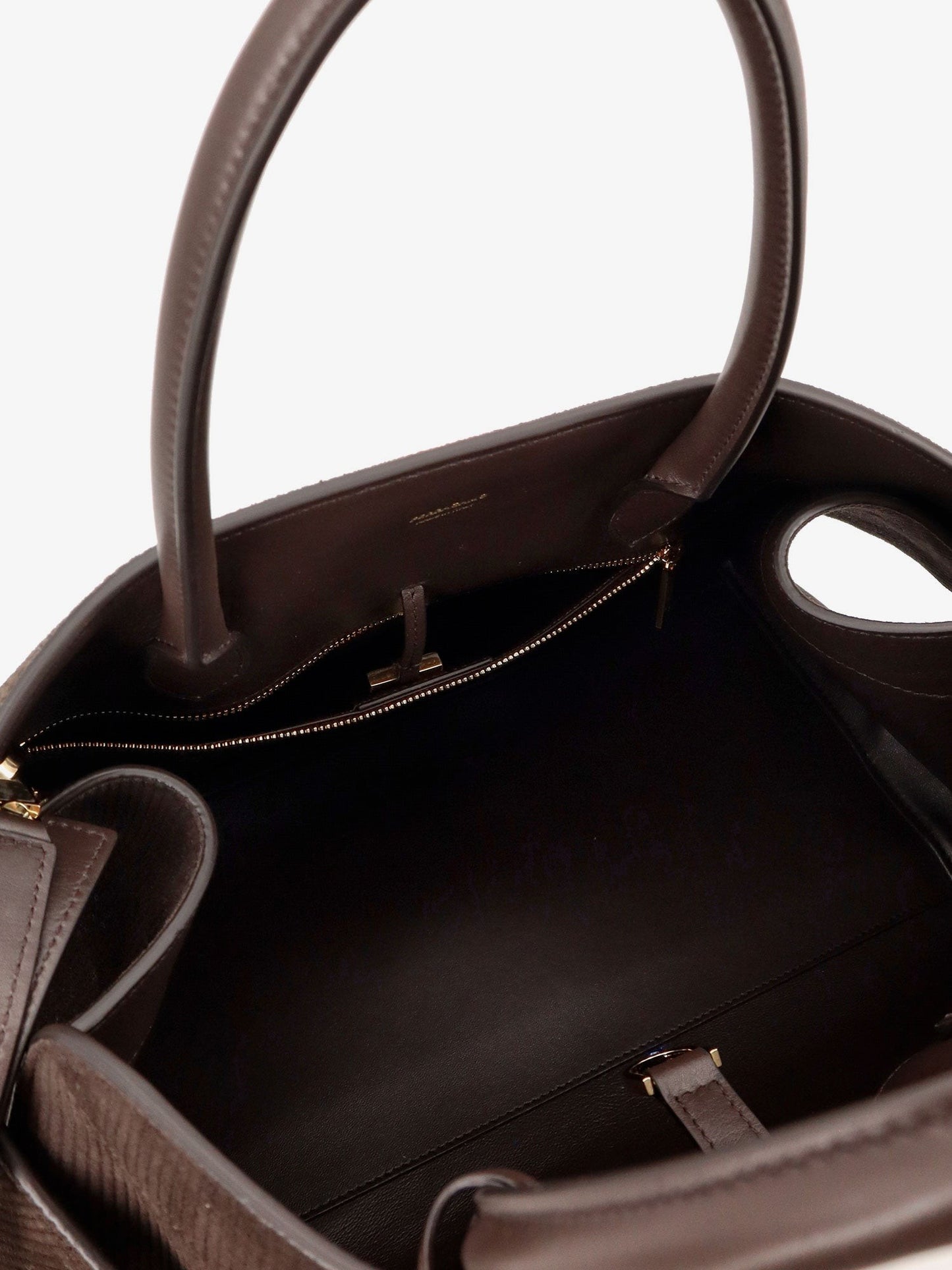 Ferragamo Hug Large ribbed suede shoulder bag