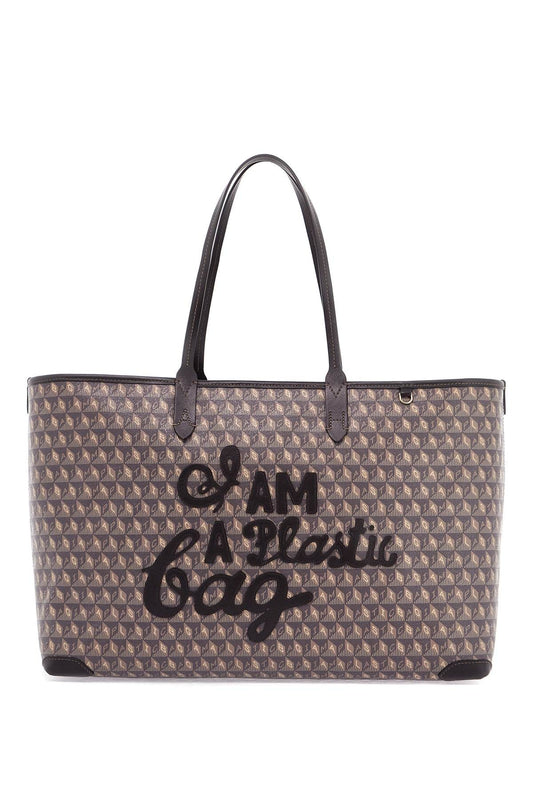 ANYA HINDMARCH i am a plastic bag zipped motif tote bag