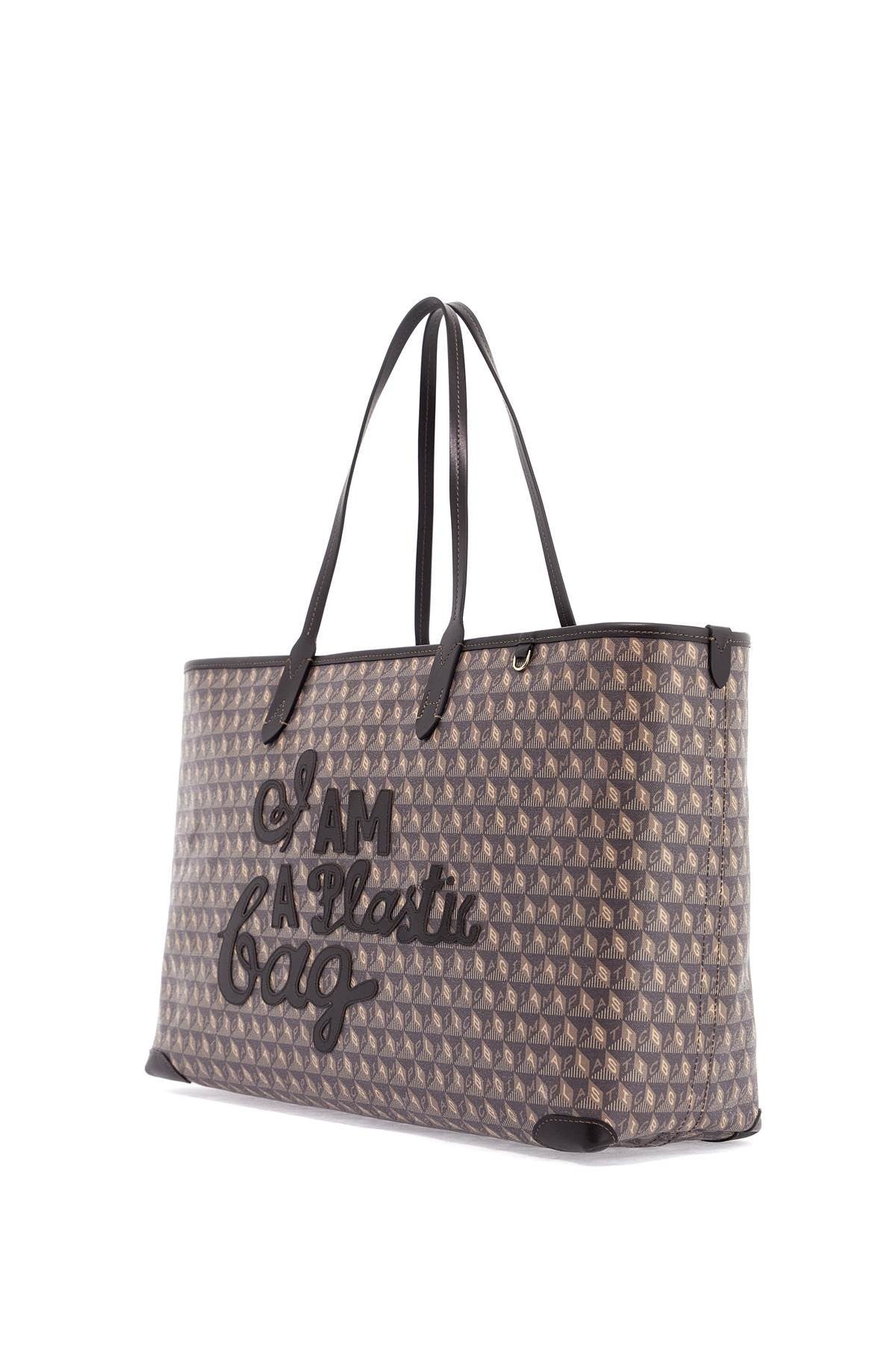 ANYA HINDMARCH i am a plastic bag zipped motif tote bag