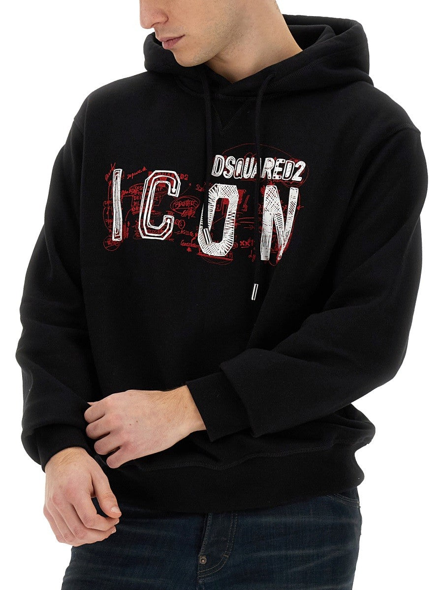 Dsquared "ICON" SCRIBBLE COOL FIT SWEATSHIRT