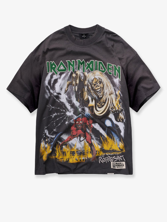 Represent Iron Maiden Number of Beast cotton and hemp T-shirt