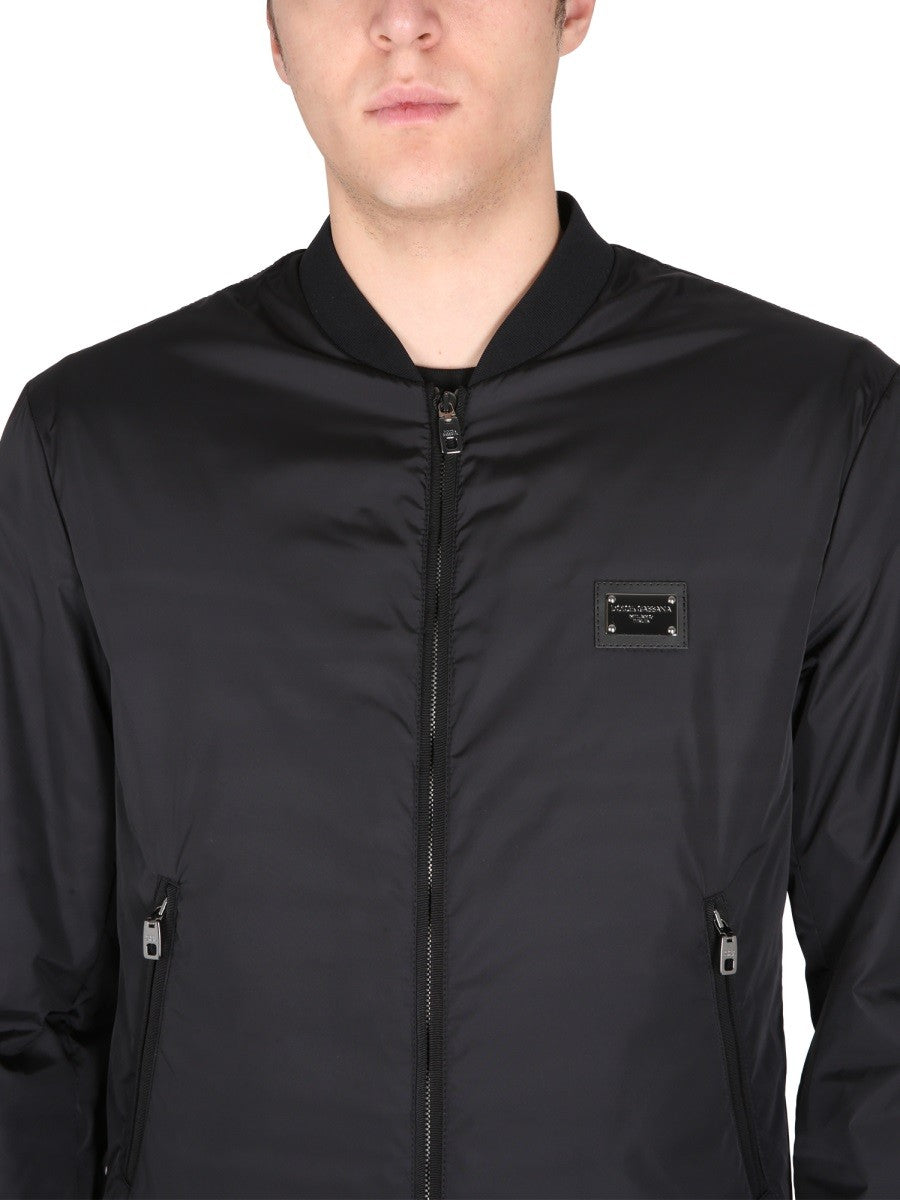 Dolce & Gabbana JACKET WITH LOGO PLAQUE