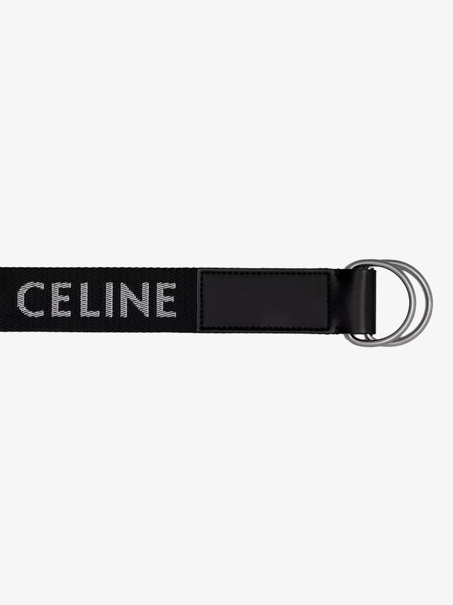 Celine Jacquard fabric and leather belt