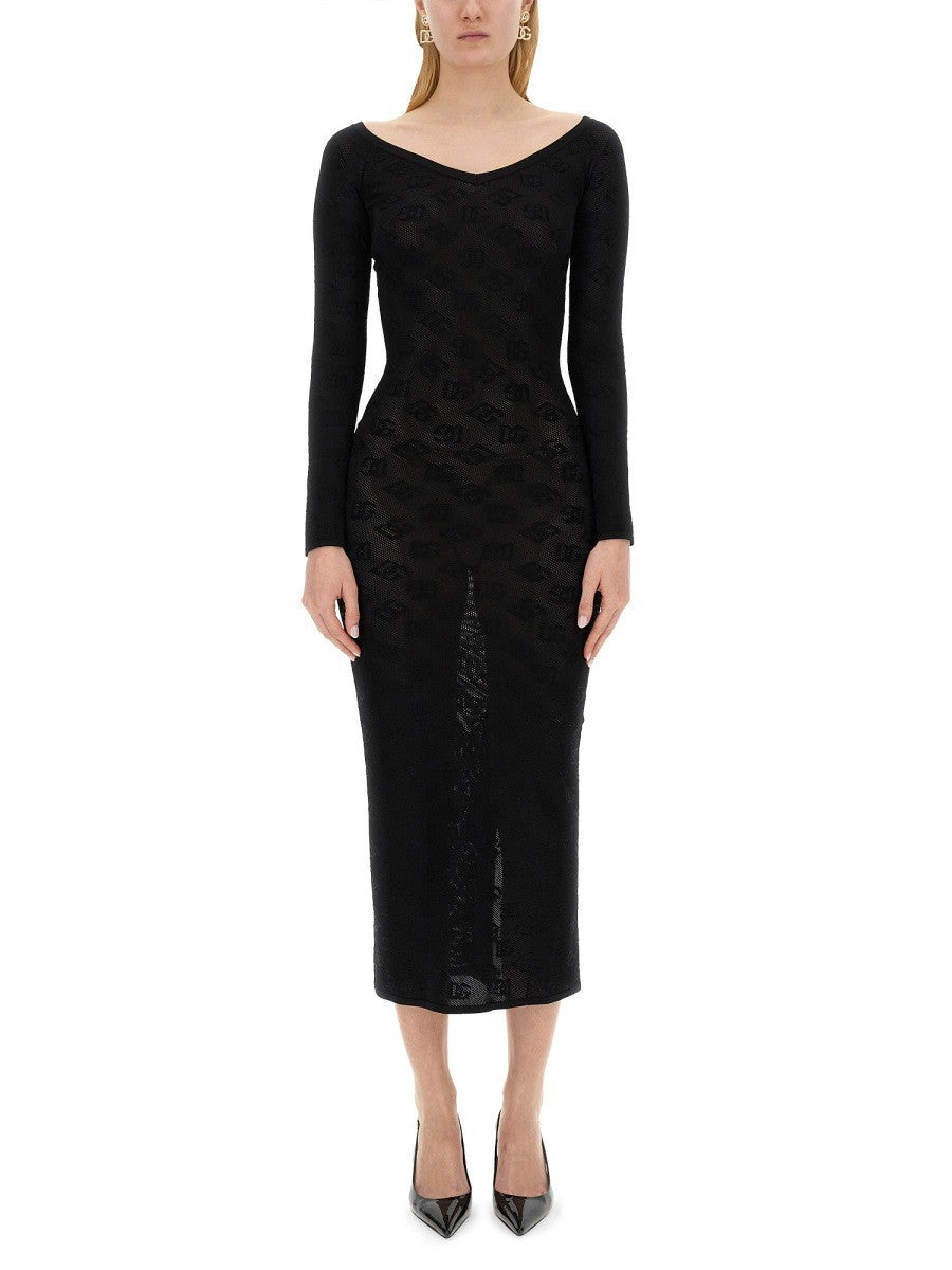 Dolce & Gabbana JACQUARD LOGO SHEATH DRESS