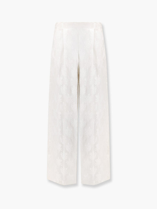 Fendi Jacquard silk trouser with floral motif