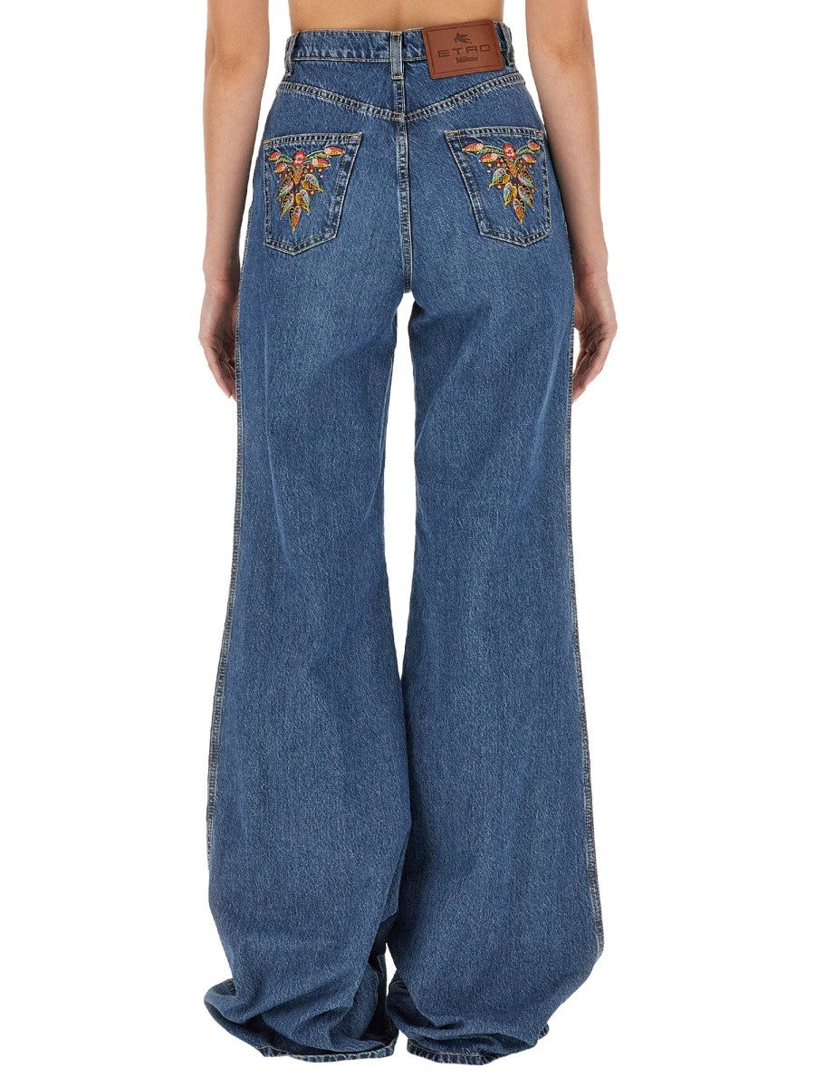 Etro JEANS WITH FOLIAGE POCKETS