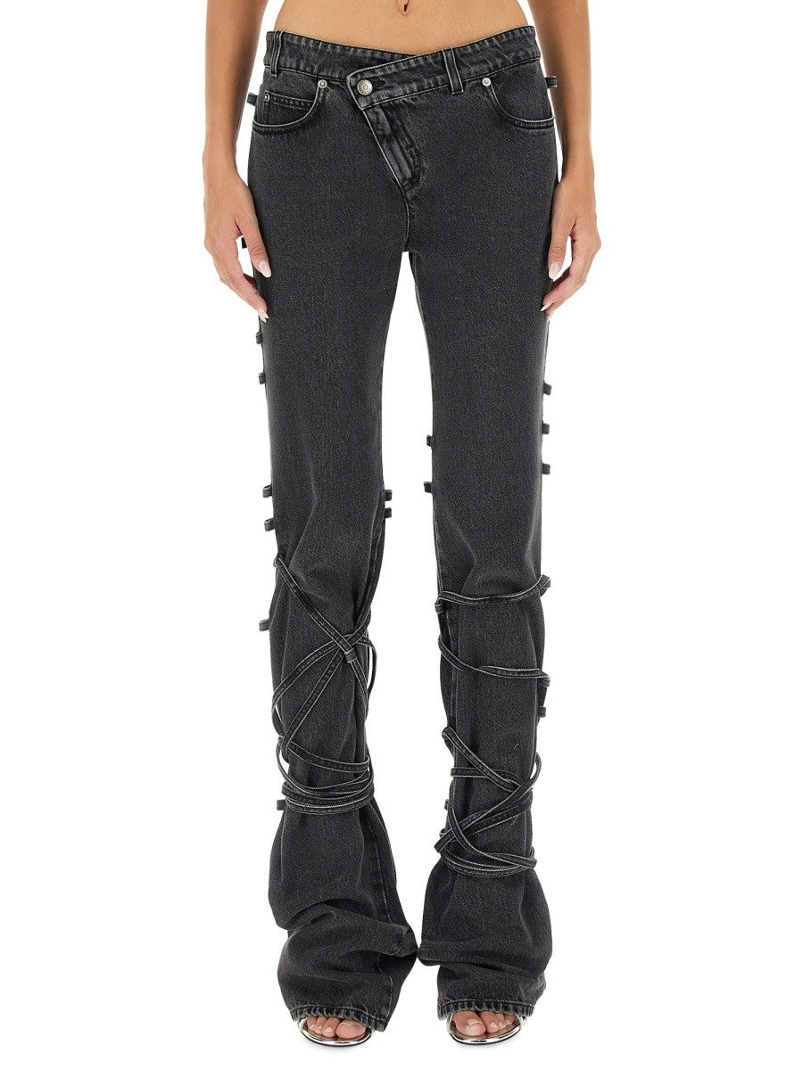 Alexander Mcqueen JEANS WITH KNOTTED DETAIL