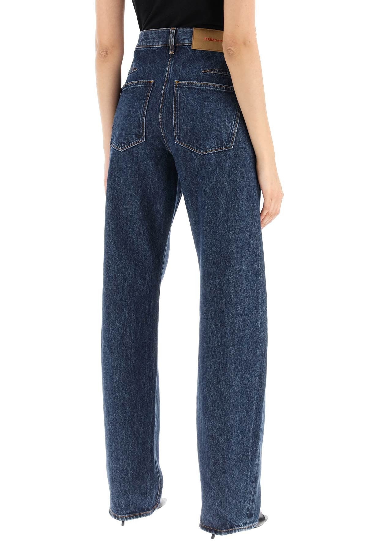 Ferragamo jeans with shaped seams